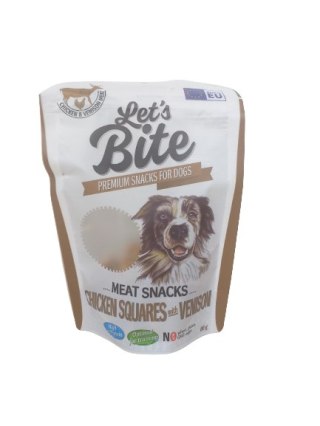 BRIT LET'S BITE MEAT SNACKS CHICKEN SQUARES VENISON 80g