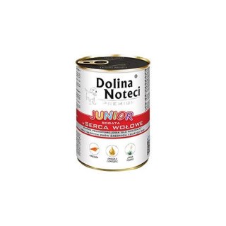 Dolina Noteci Premium Junior bogata w serca wołowe 400 g karma mokra dla psa