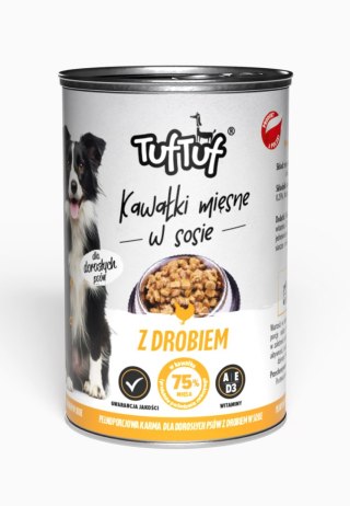 TUF TUF kawałki mięsne z drobiem 415g mokra karma dla psów