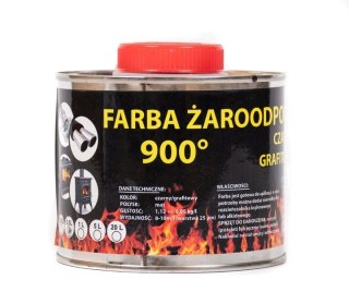 Lakier farba żaroodporna do kominka/pieca grafitowa 0.25l