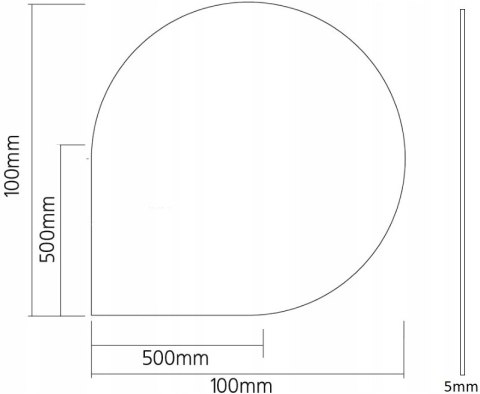 Szyba podstawa hartowana pod kominek 100 x 100 łza