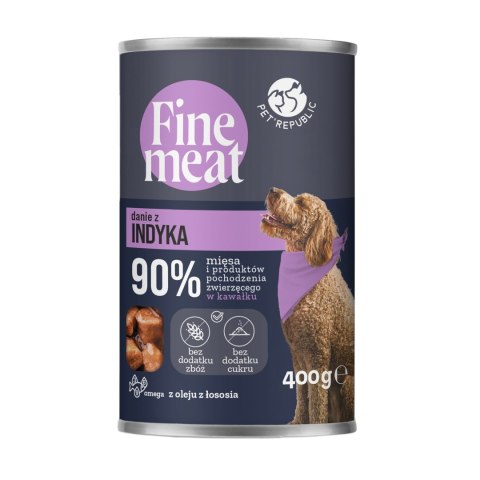 FINEMEAT Karma dla psa, kawałki indyka w sosie 400g [FM004 P]