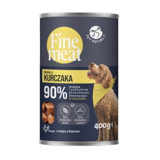 FINEMEAT Karma dla psa, kawałki kurczaka w sosie 400g [FM003 P]