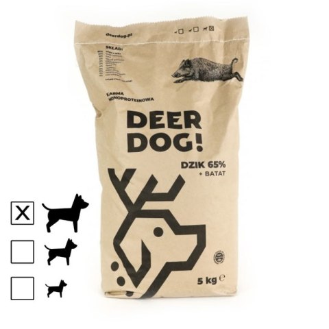 Deer Dog Dzik z batatami 5 kg DUŻE rasy sucha karma przysmak dla psa DZICZYZNA