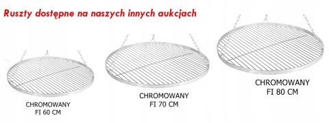 CHROMOWANY RUSZT NA TRÓJNÓG GRILLA NIERDZEWNY 80CM