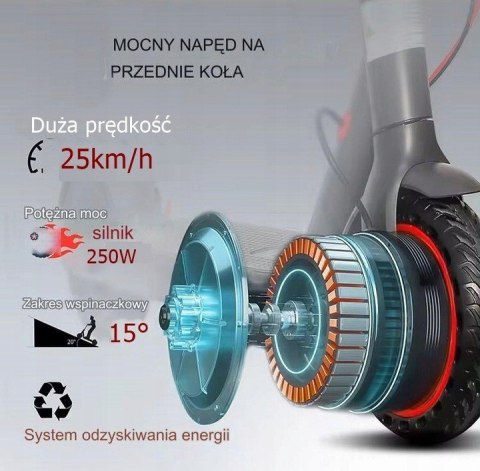 HULAJNOGA ELEKTRYCZNA IP54 LED 3 TRYBY 500W 125KG 20KM/H SZYBKA WYTRZYMAŁA