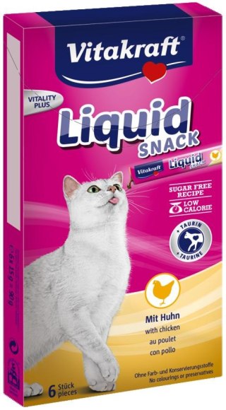 VITAKRAFT CAT LIQUID SNACK przysmak z kurczakiem i tauryną dla kota 6szt +2szt gratis