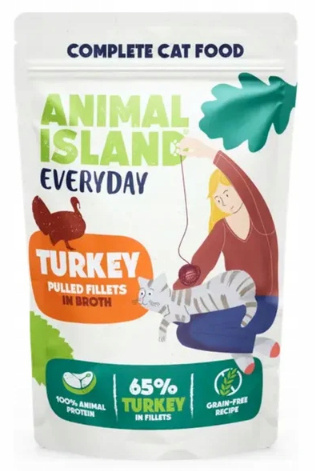 ANIMAL ISLAND Indyk oraz Biała Ryba 40x85g saszetki dla kota